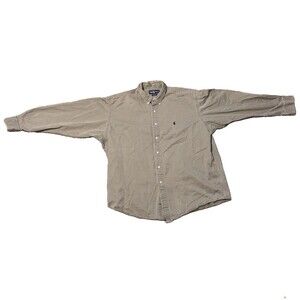 Vtg Ralph Lauren Blake Shirt Mens XL Olive Green Cotton Button-Down Long Sleeve